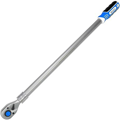 HASKYY Teleskop Ratsche Ratschenschlüssel Knarre 1/2 Umschaltknarre 61-75cm Ausziehbar (1/2 610-750 mm) - Drehmoment 768Nm
