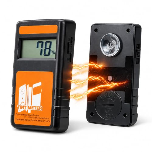 Tint Meter, 2-Piece Window Tint Meter 0.0%-100% VLT with ±2% Traceable Accuracy, Auto-Calibration, Long Battery Life, Window Tint Reader Law Enforcement Grade for Vehicle Inspectors & Tint Installers