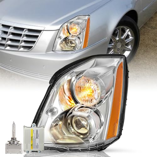 TUSDAR Headlights Assembly[HID/Xenon Model] Fits for 2006 2007 2008 2009 2010 2011 Cadillac DTS OE with Bulb, Driver Side