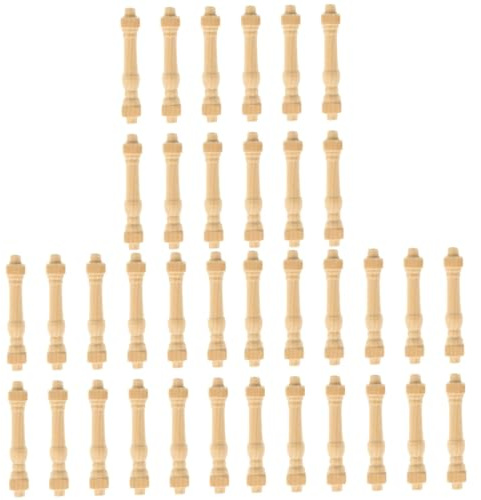Toyvian 36pièces Miniatures De Balustrades Bois pour Décoration De Maison De Poupée Accessoires Ludiques Bois pour Meubles Miniatures Et Maquettes