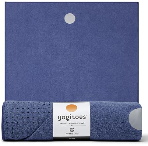 Manduka Yogitoes Yogamatten-Handtuch – leichte, schnell trocknende Mikrofaser, rutschfeste Technologie, Verwendung für Hot Yoga, Vinyasa und Power, 180 cm, Mond