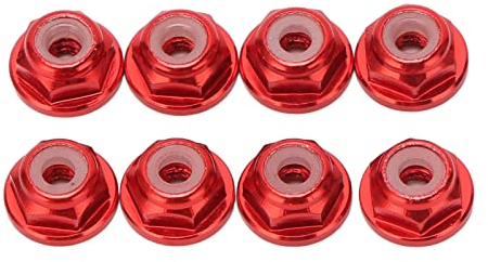 1/24 M2 Anti-Loser-Mutter, Flansch-Nylon-Sicherungsmutter, für SCX24 Selbstsichernde Muttern, Sechskant-selbstsichernde Muttern, Nylonfutter, 1/24 M2 Selbstsichernde 8-teilige