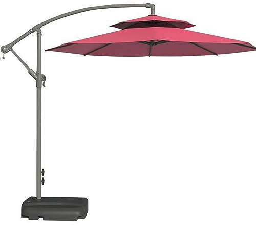 UHJKLA Gartensonnenschirm, Sonnenschirm, Gartenschirm, 9 Fuß, für Terrasse/Hof, Markttisch im Freien, mit Kurbel, wasserdichtes Polyester, Anti-Rutsch- und stabile Eisen