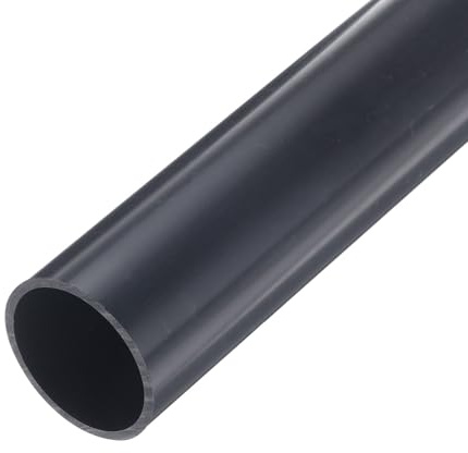 sourcing map 1 1/2 in PVC Rigid Tube 34.2mm ID 38mm OD 9 Length Dark Grey | Round Pipe Tubing,Hardware Tubing,High Impact,for Water Pipe,Crafts,Cable Sleeve