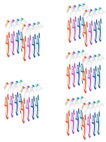 Mobestech 40pièces Brosse à Dents Prothèse De Brosse De Nettoyage Ergonomique Pour Dentiers Et Gouttières