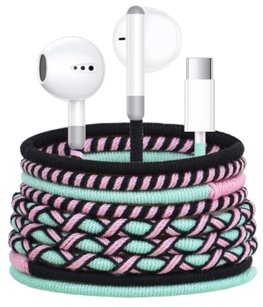 URIZONS Auriculares con Cable USB C Trenzados con Cable de Tela - Auricular in-Ear Coloridos Tipo C con Control de Volumen de micrófono Chip IC Digital Compatible con Hwaiwe/iPhone 15/16 (8#)