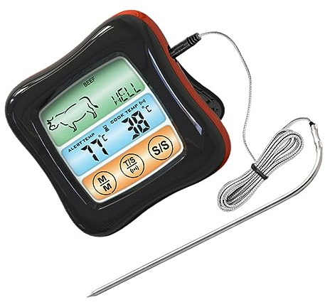 COLLBATH Digital Cooking Thermometer Gun Bbq Meat Thermometer Touch Screen Timer Fahrenheit Celsius for Home Kitchen