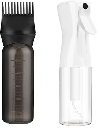 2 Stück Sprühflasche Haare Locken,Haaröl Applikator Flasche,Continuous Spray Bottle Hair,Wassersprühflasche Haare,Hair Oil Applicator mit Abgestufter Skala,Haarapplikator für Oiling Colorationen
