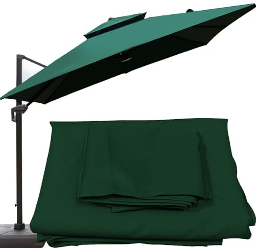 Tetto di Ricambio per Gazebo 3x3 m da Giardino a Doppio Tetto, Telo Ricambio per Gazebo Top Doppio Strato con Air Vent Copertura Rimovibile Impermeabile (Green)