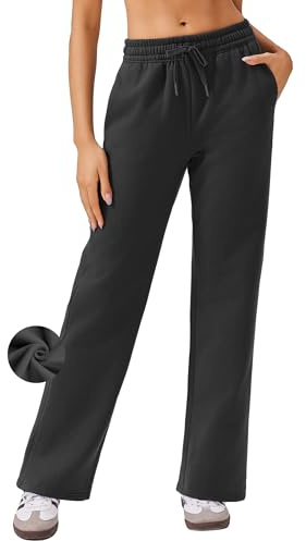 PINSPARK Pantalon De Jogging pour Femme, Pantalon Sport Long Et Chaud, Loisirs Doublé, SurvêTement en Polaire, Course avec Taille éLastique, Yoga, Coupe Droite