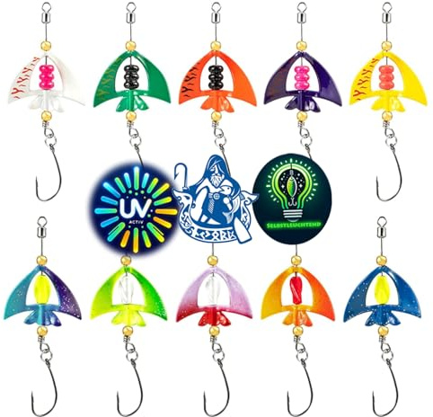Njord Kalastus Messeneuheit 2025 Wing Spoons Forelle Set 4,5g UV Aktiv | Forellen Spoon Set Forellenköder Neuheiten 2025 | Forellen Köder Box Angelzubehör Forelle