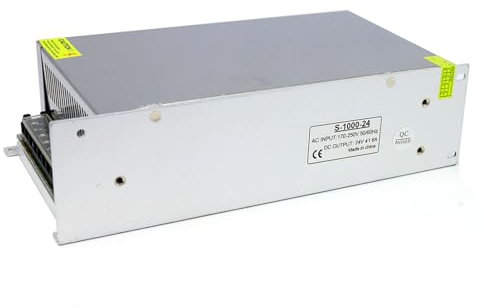 Adaptador de voltaje de alimentación de la fuente de conmutación Joolonpor 170 250V AC a 24V DC 41.6A 1000W Transformador regulado para tiras LED Equipo industrial ligero (DC 24V 41.6A 1000W)