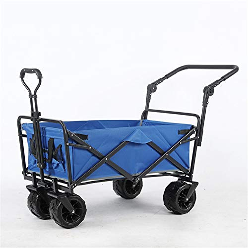 Chariot d'extérieur pliable pour jardin, plage, shopping, chariot utilitaire robuste avec roues de grande capacité, rangement et transport faciles
