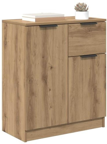 vidaXL Sideboard Artisan-Eiche 60 x 30 x 70 cm Holzwerkstoff, Rustikaler Sideboard für Wohnzimmer, rechteckiges Möbelstück mit viel Stauraum, dekorative Einheit für Ordnung drinnen