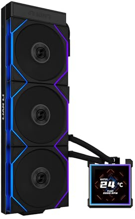 Lian Li Hydroshift II-S LCD 360TL ARGB Liquid CPU Cooler - 360mm AIO - 3.4 IPS LCD Square Screen - Daisy-Chain - Low-Noise - Intel LGA 1851/1700, AMD AM5/AM4-3X TL120 ARGB Fan - Black (HS2LCDS36TB)