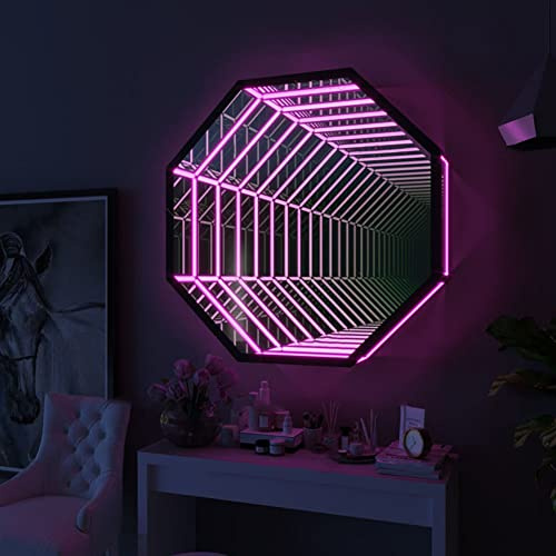 QTHWB Octagon Un Anno Tunnel Telecomando Lampada Unnel, luci appese Parete della Luce Specchio a sfioro 3D Natale, Festa di Compleanno, Sala per Bambini, Soggiorno