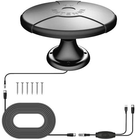 DVBT DVBT2 antenne wohnmobil außen, 360° omnidirektionale Außenantenne, Außenfernsehantenne,Kostenlose lokale Sender empfangen, 5m Kabel, für LKW, Camper & Outdoor | Wohnmobil-Antenne