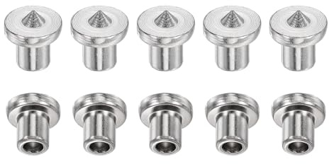 sourcing map Lot de 10 chevilles creuses de transfert centrales en tenon, goupilles de centrage de 6 mm, outil de perçage avec pointe tranchante pour outils de travail du bois