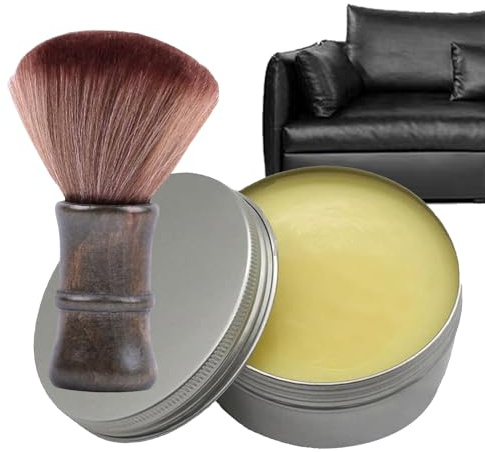 Yhsioaklo Möbelsalbe – Ölcreme Restorer, natürliches Bienenwachs, schützende wasserdichte Konditionierungsversiegelung | Lederpflege mit Bürste für Zuhause, Couch, Taschen, Jacken, Stiefel, Schuhe