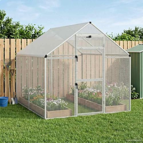 sephironlbb Vogelkäfig Silber 181,5 x 221 x 173,5 cm geschweißtes Drahtgewebe mit Schloss, Fenster, wetterfest für Garten Terrasse, Voliere für Papagei, Sittich, Kanarienvogel, Wellensittich