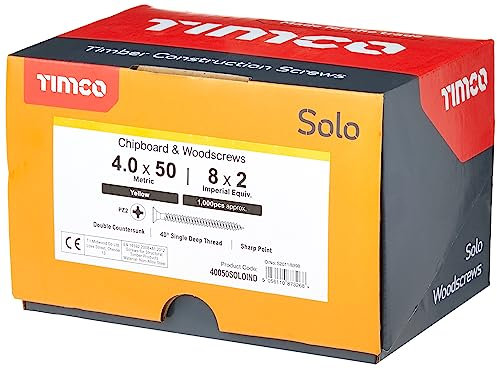 TIMCO Solo Woodscrews Industry Pack - 4.0 x 50mm - Gold