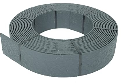 Wacredo Premium Flexboard grau Rasenkante Teichrand Teichrandband Beeteinfassung Schieferoptik 25m x 14cm x 0,7cm recycelter Kunststoff Recycling Schiefergrau Einfassung