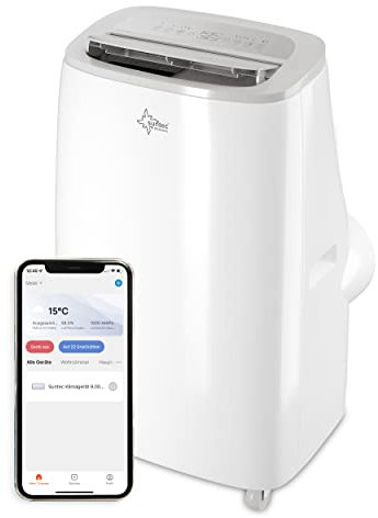 SUNTEC Mobiles Klimagerät CoolFixx 14.000 Eco R290 APP – Klimaanlage mobil und leise mit Smart App Steuerung – Entfeuchter für Räume bis 70 qm – Mobile Kühlung & Heizung für zuhause – 14.000 BTU