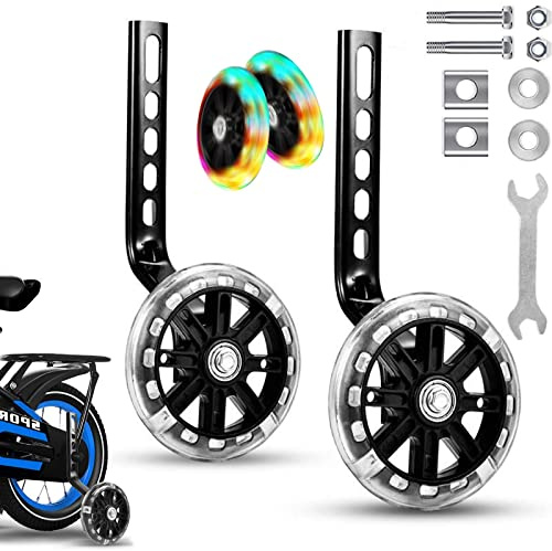 Colexy Fahrrad Stützräder für Kinder, Universal Hilfsräder Trainingslaufräder für Kinderfahrrad, Sicherheitsstützräder Stabilisatoren Fahrrad für 12 14 16 18 20 Zoll (1 Paar, schwarz)