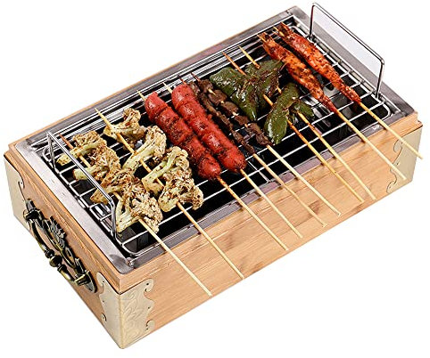 MNSSRN Plate de poêle à Isolation Barbecue au Charbon de Bois, poêle Suspendue à Barbecue sans fumée en Acier Inoxydable pour Le Jardin de Camping Jardin,A