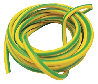 KafTon PVC Sleeving Electrical Wire Cable Earth Green and Yellow Blue Brown Black (6mm, Green/Yellow)