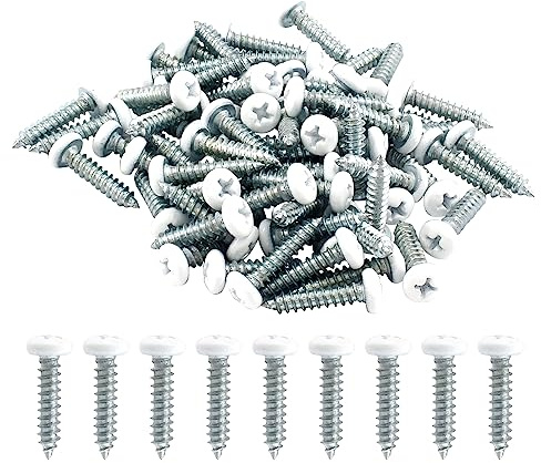 LifCratms 120Pcs White Pan Head Screws #8 x 3/4, Self-Tapping Phillips Sheet Metal Screws for Wood