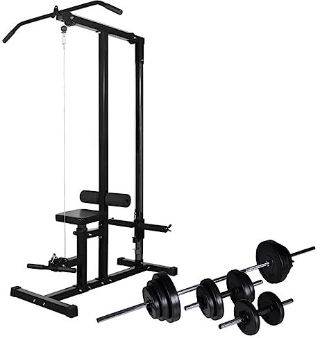 DIGBYS Power Tower mit Langhantel und Kurzhantelset 30,5 kg