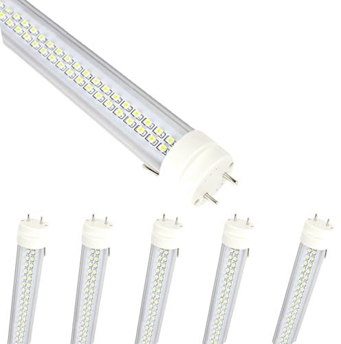 aiwooping, Tubo LED de doble chip T8 de 4 pies, 36 W/20 W, sin parpadeo de alto PF, interfaz G13, repuesto de iluminación industrial para tubos fluorescentes, paquete de 6 (blanco frío 6000 K
