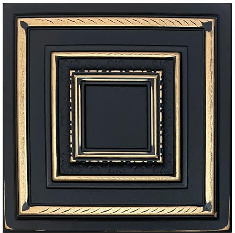 Lot de 12 panneaux 3D, panneaux en polystyrène, panneaux de plafond rétro, panneaux muraux 3D, décorations, plafonds, revêtement mural vintage, 3 mm d'épaisseur, 50 x 50 cm / ‎‎3 m² - 12 pièces