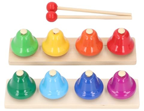 Bunte Tischglocken 8 Noten mit Schlägeln, Kinder Vorschule Musikspielzeug Musikinstrument für Kinder
