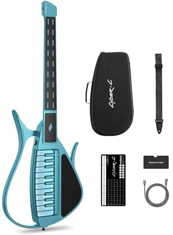 Enya Cyber-G Smart gitarr utan strängar, vikbar resegitarr, trumbox och baslinje, 20 instrumentljud, för nybörjare och vuxna