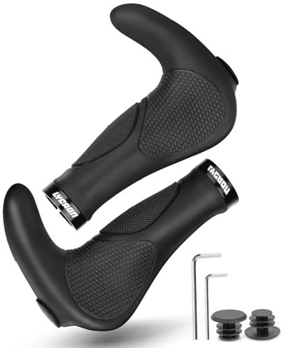 LYCAON Fahrradgriffe rutschfeste Ergonomisch Lenkergriffe, Fahrrad MTB Griffe, Fahrradlenker Bike Lenker Griffe Aluminium Lock - Scooter Mountainbike Urban Bike Road BMX Motorrad