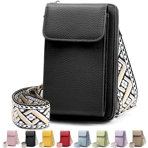 DBPBToU Klein Handytasche zum Umhängen PU Leder | Kleine Umhängetasche Damen, Handy Tasche zum Umhängen verstellbarer Riemen unter, Handy Schultertasche ür Handy