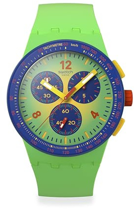 Swatch Montre Mixte Casual Vert Bio Quartz Flowing Freshly, vert