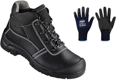 Generisch Arbeitsschuhe Sicherheitsschuhe S3 EN345, Bauschuhe mit Stahlkappe und Stahlsohle Größe 45, inkl. Arbeitshandschuhe
