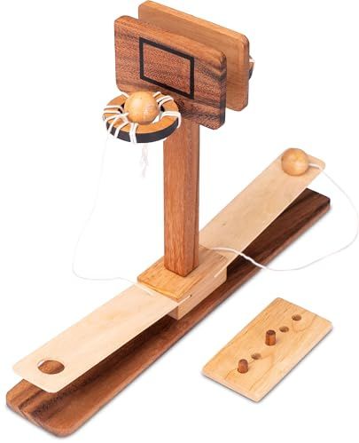 LOGOPLAY Ballon de basket pour 2 joueurs - Jeu d'adresse en bois - Montessori