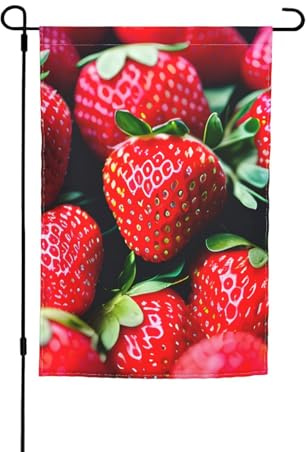 Banderas de jardín con estampado de fresa fresca, resistentes a la decoloración, para todas las estaciones, decoración de patio al aire libre para porches