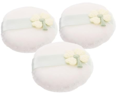 SMASOLO 3pcs Large Shamrock Fluffy Makeup Powder Puff Soft Face Powder Applicator Washable Reusable Velvet Puff for Loose Face Makeup