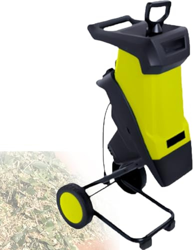 XygZythror Trituratore per Legno, Biotrituratore Elettrico per Legno, Trituratore Elettrico per Foglie da 2400 W, per Rami E Foglie Fino A 40 Mm Yellow