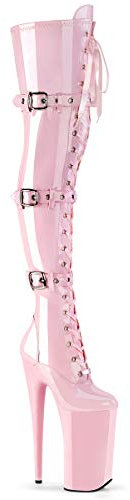 Pleaser Damen Synthetikstiefel Beyond, Pink - Baby Pink Stretch Patent Baby Pink - Größe: 39 EU