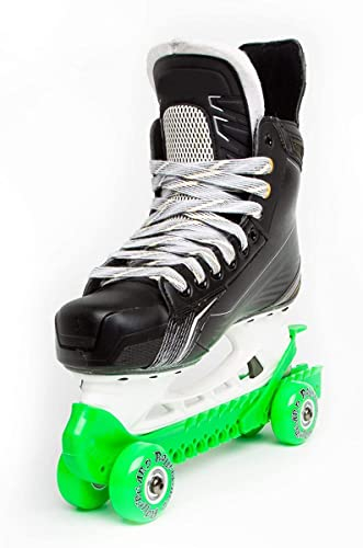 RollerGard Kufenschoner mit Rollen - Kufenschoner für Eishockey- & Schlittschuhe, Eishockeyschlittschuh-Schutz, Kufenzubehör, One Size, grün