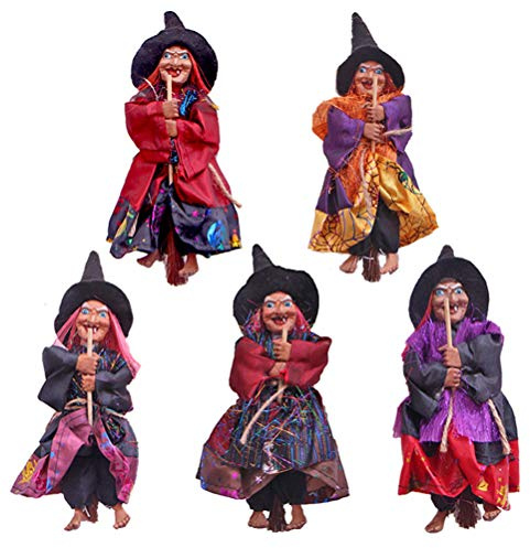 Daxoon Hexe Figur Anhänger 1pcs Halloween hängender Horror Hexe für Party Garten Urlaub Dekor(Zufällige Farbe)