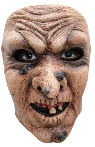 Chaks Hexen-Maske Böse Hexe Furunkel 22 x 17 cm hautfarben Latex für Erwachsene Kostüm-Zubehör Halloween Walpurgisnacht Fasching Karneval