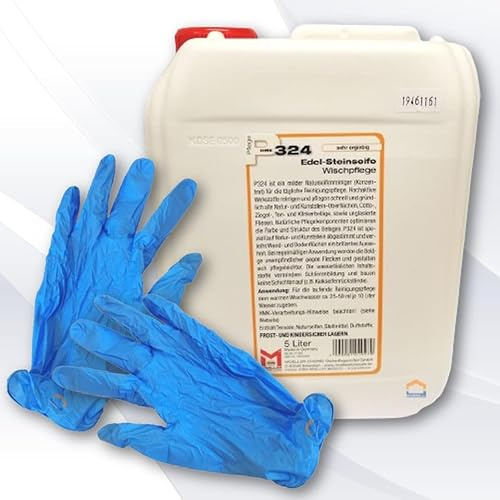 Hauswerk.shop Set 5 Paar Einweghandschuhe 5 Liter HMK P324 Edel-Steinseife - Wischpflege