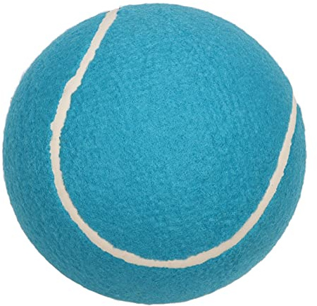 Srliya 8-Zoll-Jumbo-Tennisball Tragbarer Aufblasbarer Gummikern-Plüsch-Filz-Jumbo-Big-Tennisball für Kinder und Haustiere(Blau)